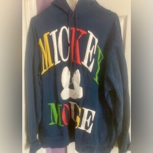 Mens Disney Mickey Mouse Blue Hoodie Sweatshirt Size XL Excellent condition